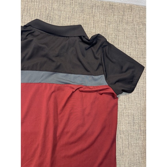 Vintage Alfani Mens Size XL Red Ribbed Polo‎ Shirt Button-Up Short Sleeve Cotton - Picture 11 of 12